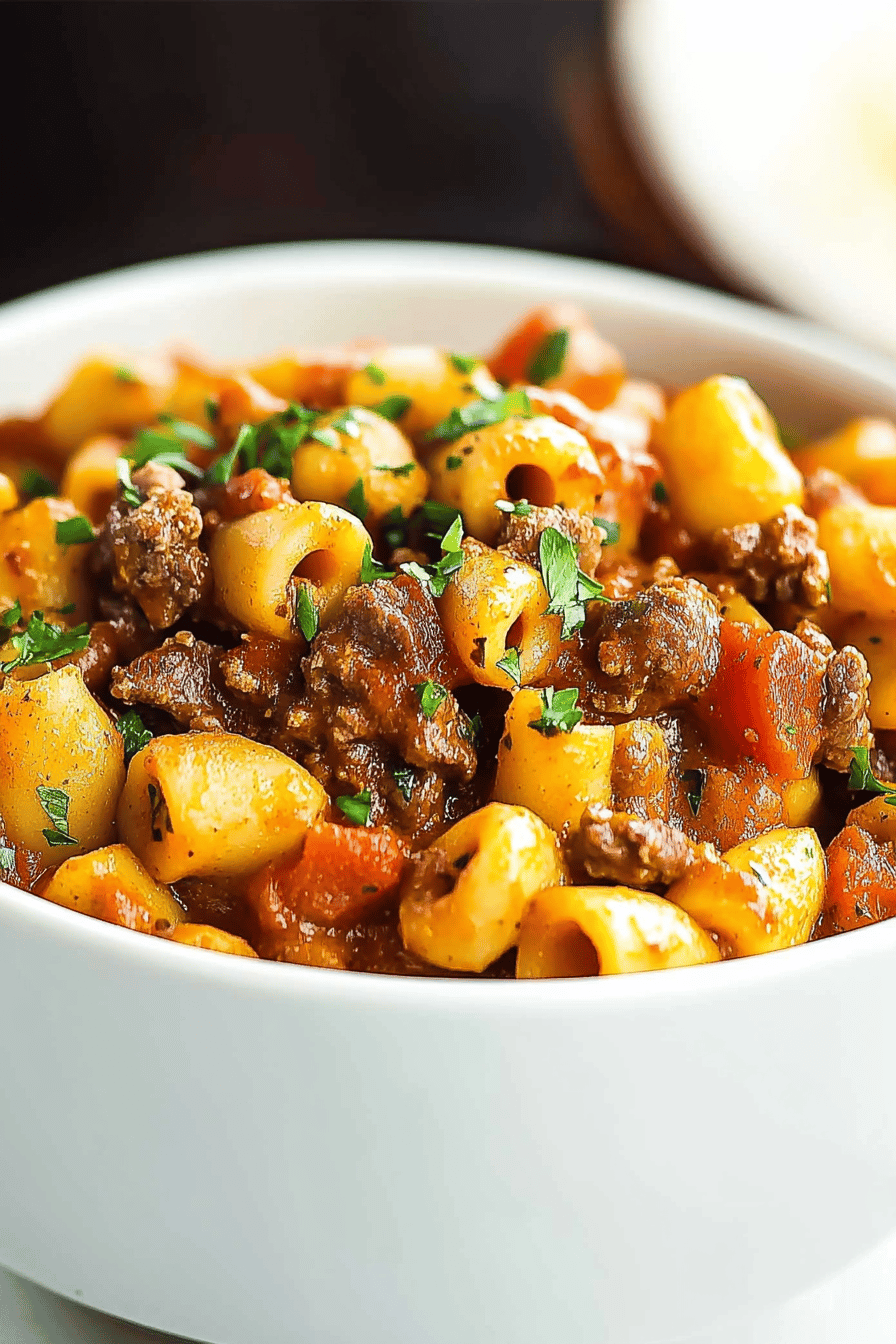 Easy Beef Goulash Recipe Final Dish Presentation
