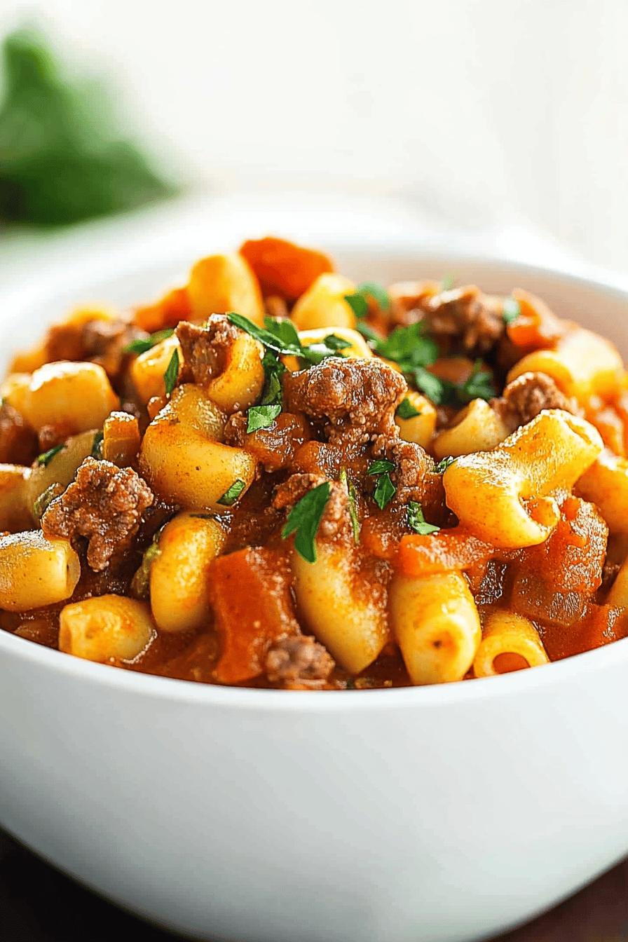 Easy Beef Goulash Recipe Final Dish Presentation