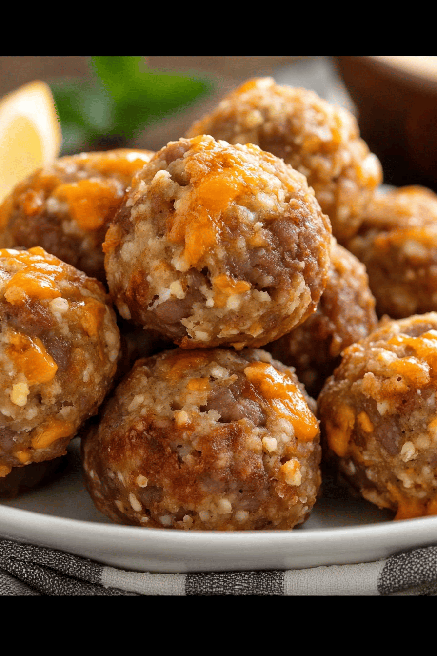 Easy Bisquick Sausage Balls Recipe Final Dish Presentation