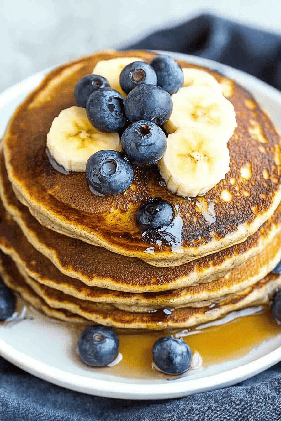 Easy Blueberry Banana Pancakes Recipe Final Dish Presentation