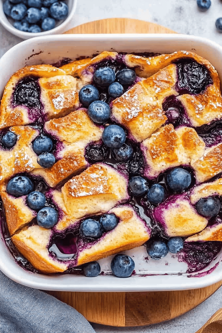 Easy Blueberry French Toast Bake Recipe Final Dish Presentation