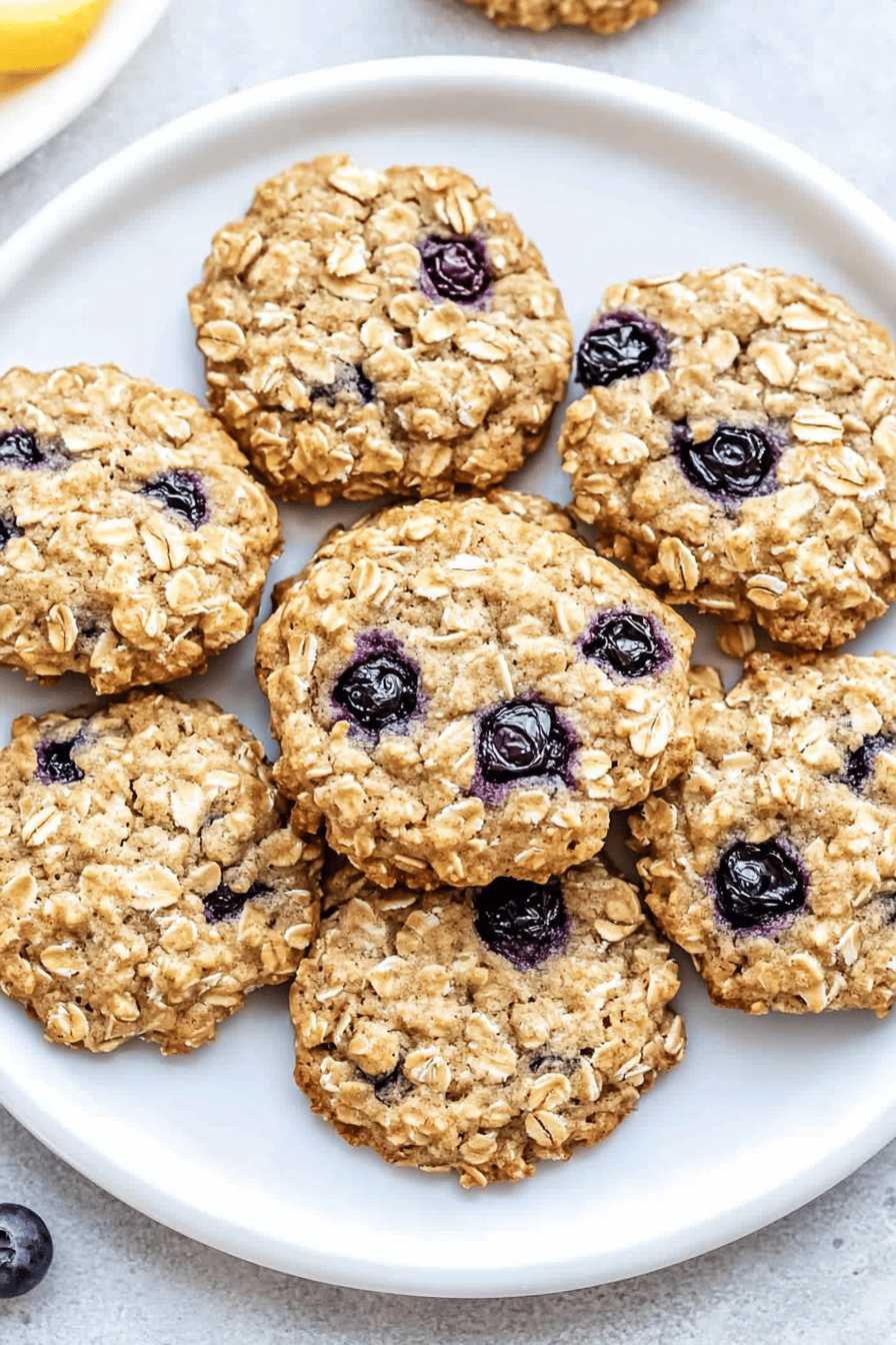 Easy Blueberry Oatmeal Cookies Recipe Final Dish Presentation