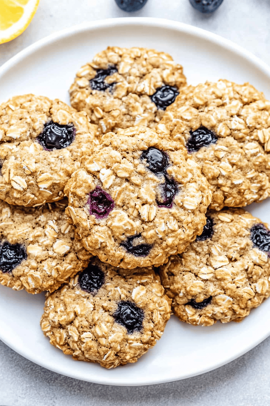Easy Blueberry Oatmeal Cookies Recipe Final Dish Presentation