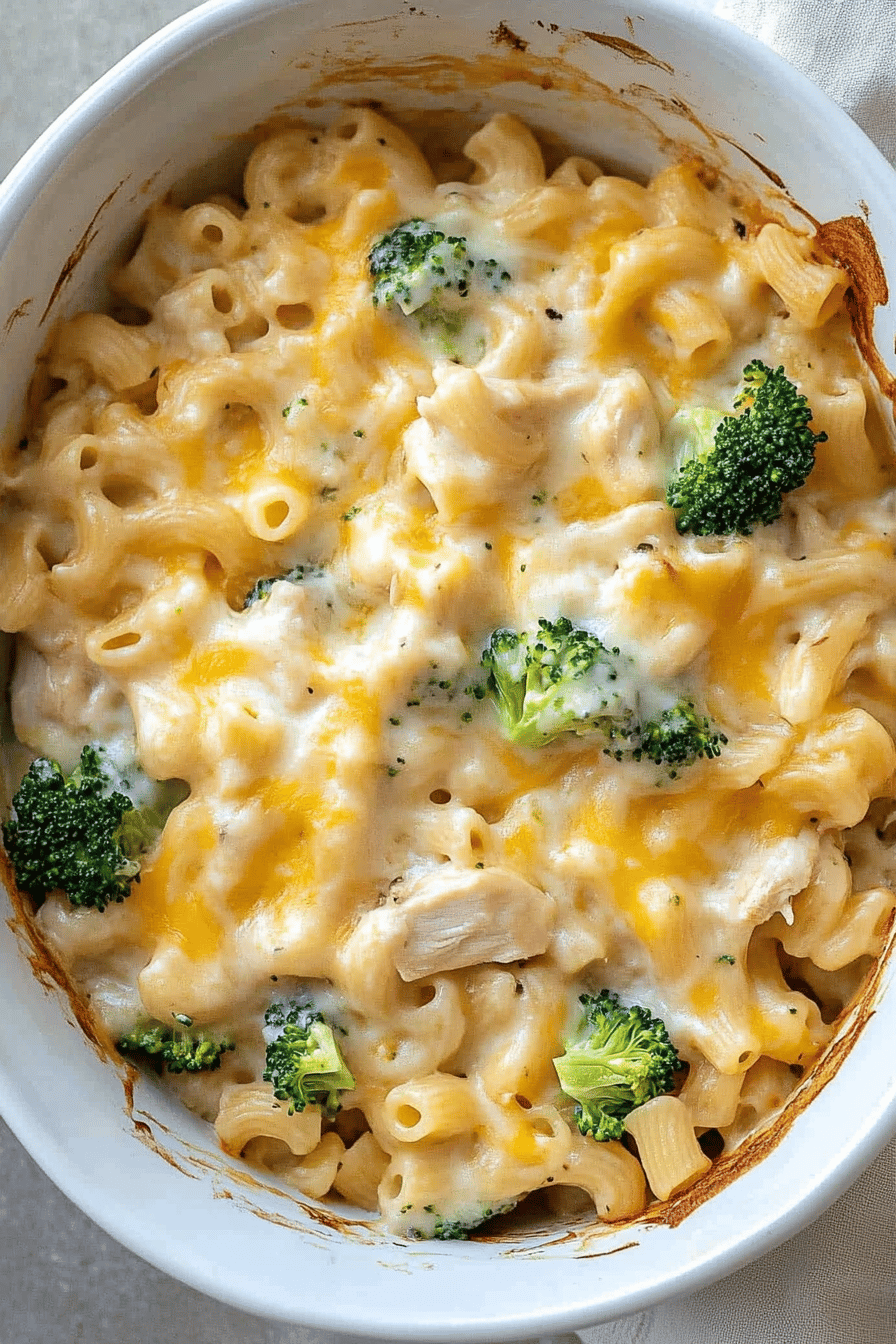 Easy Broccoli Chicken Pasta Casserole Recipe Final Dish Presentation