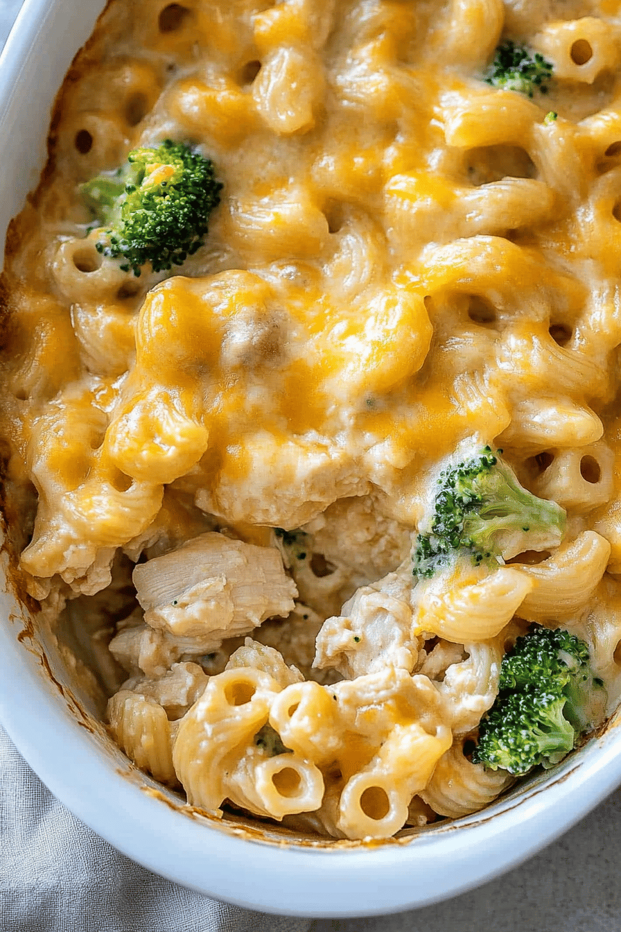 Easy Broccoli Chicken Pasta Casserole Recipe ingredients