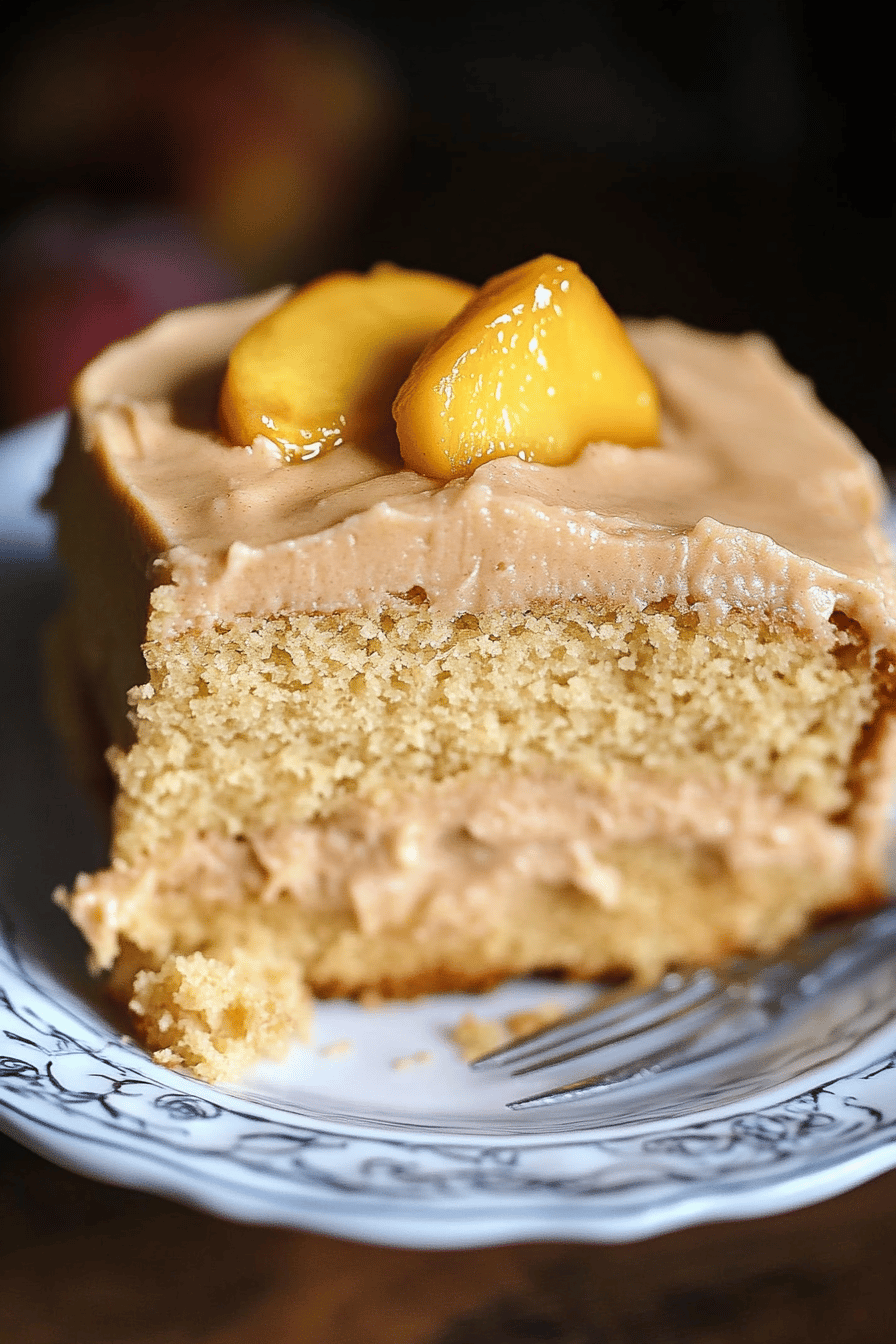 Easy Brown Sugar Peach Cake Recipe Final Dish Presentation
