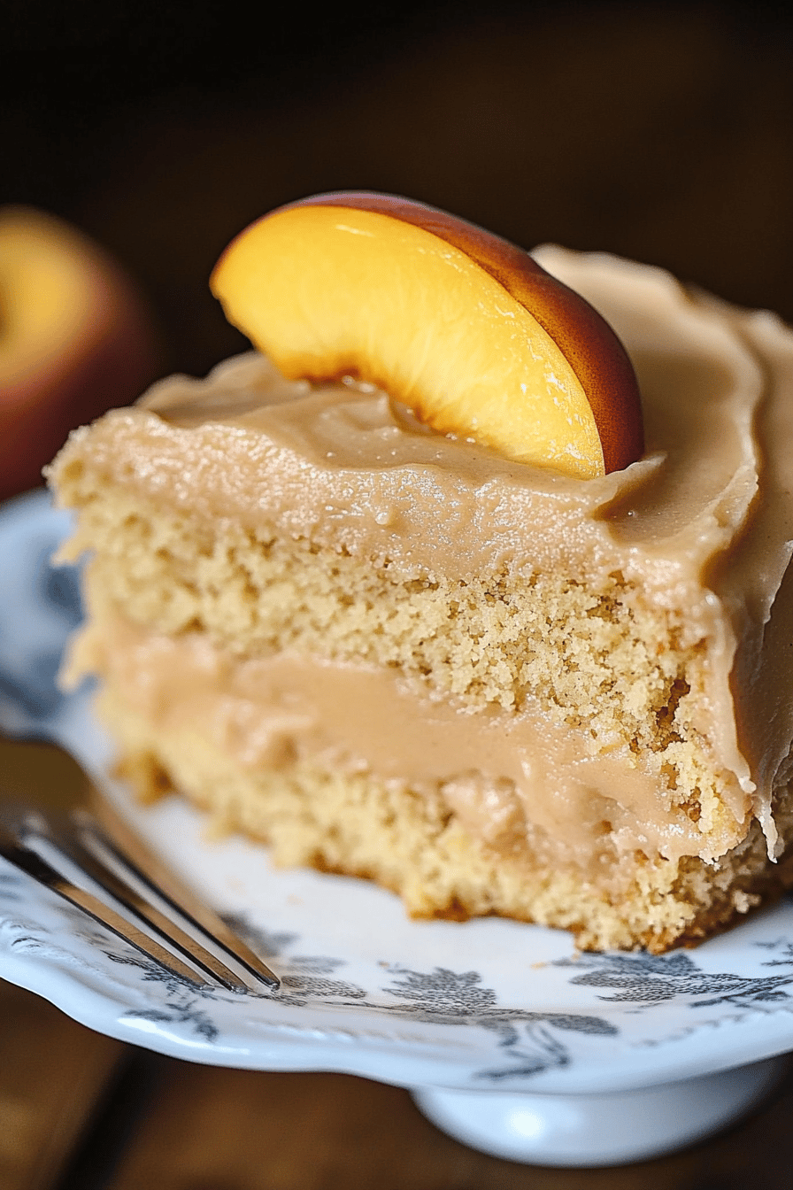 Easy Brown Sugar Peach Cake Recipe Final Dish Presentation