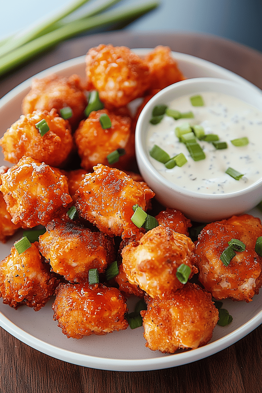 Easy Buffalo Chicken Bites Recipe Final Dish Presentation