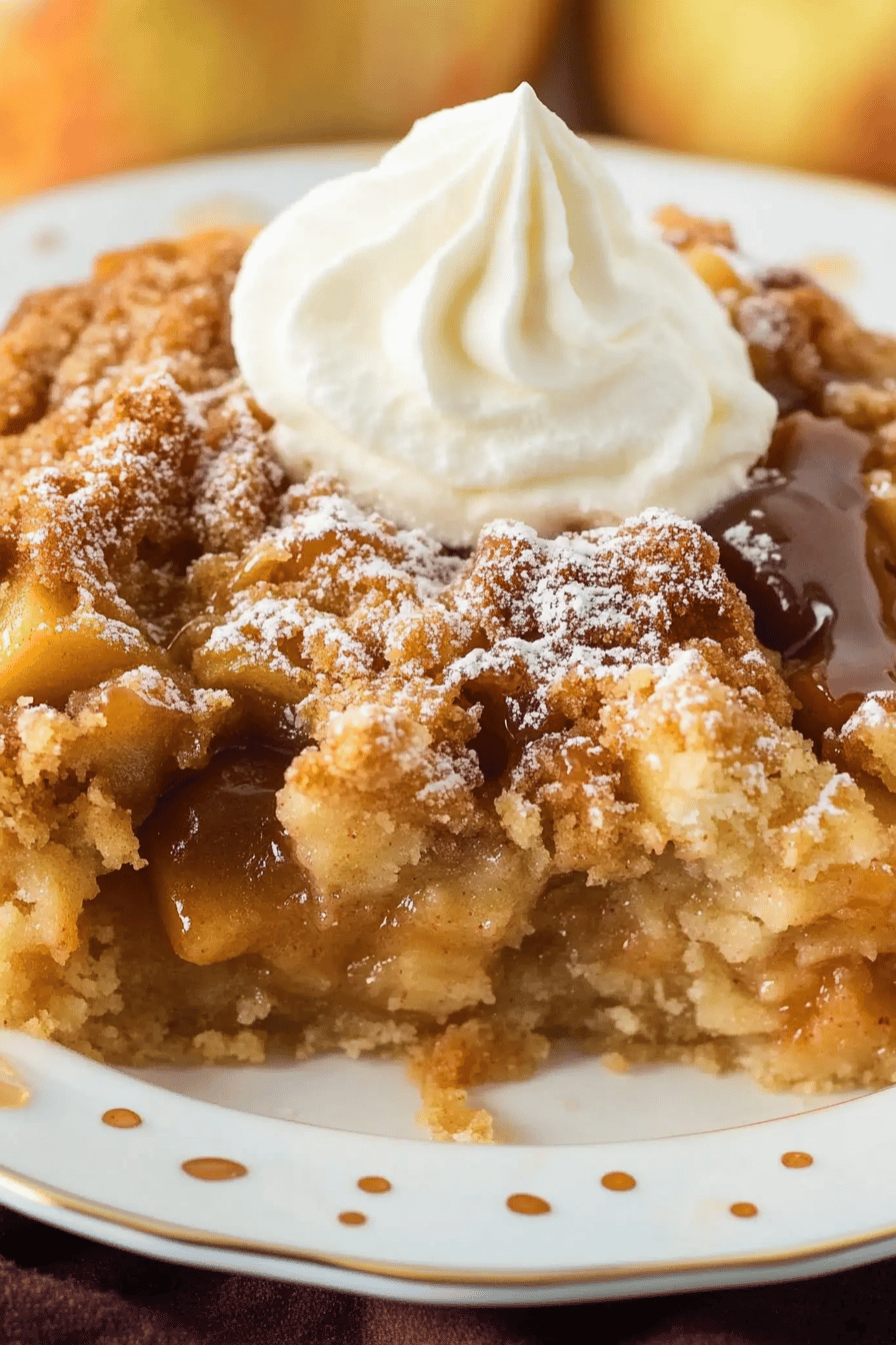Easy Caramel Apple Dump Cake Recipe Final Dish Presentation