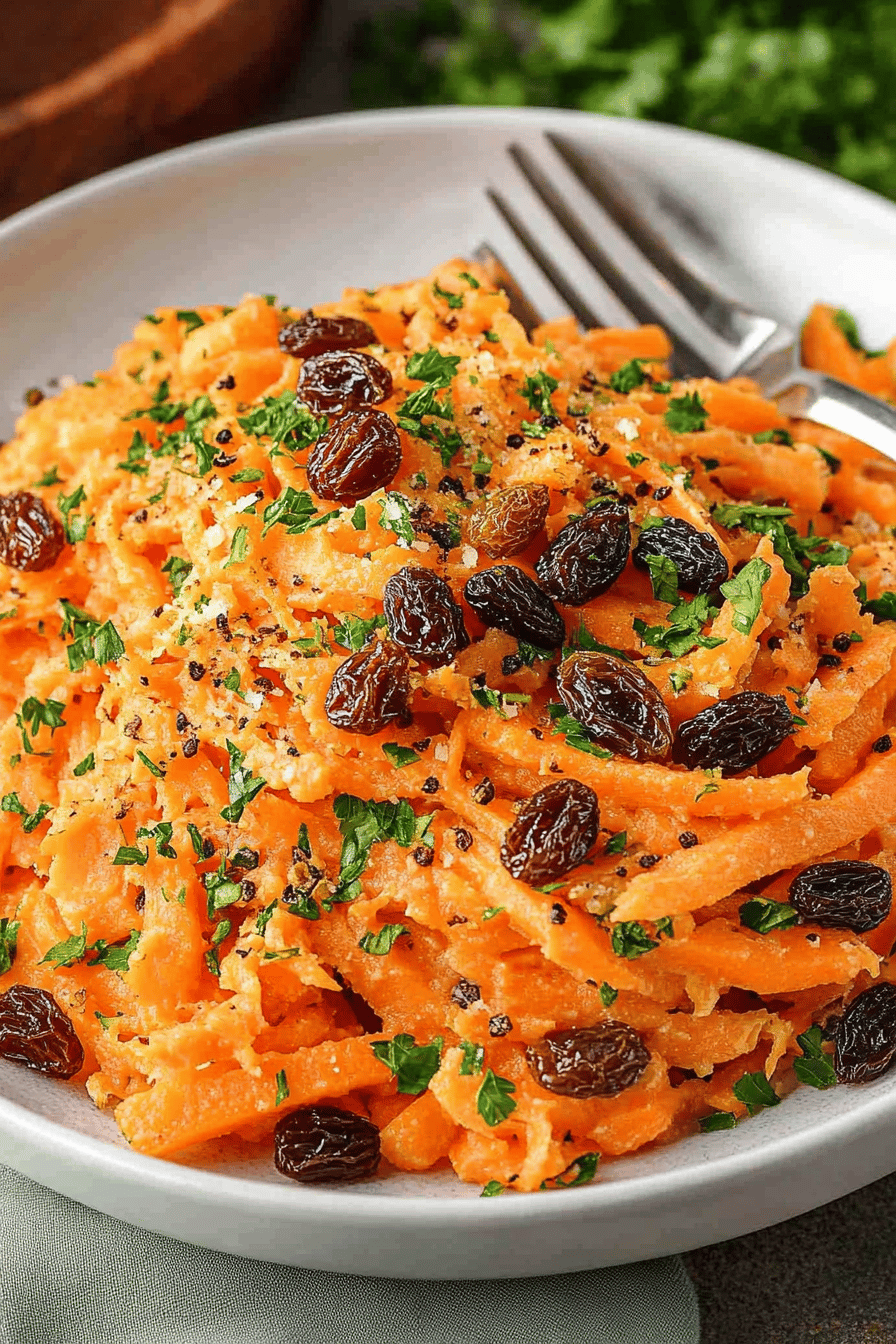 Easy Carrot Raisin Salad Recipe Final Dish Presentation