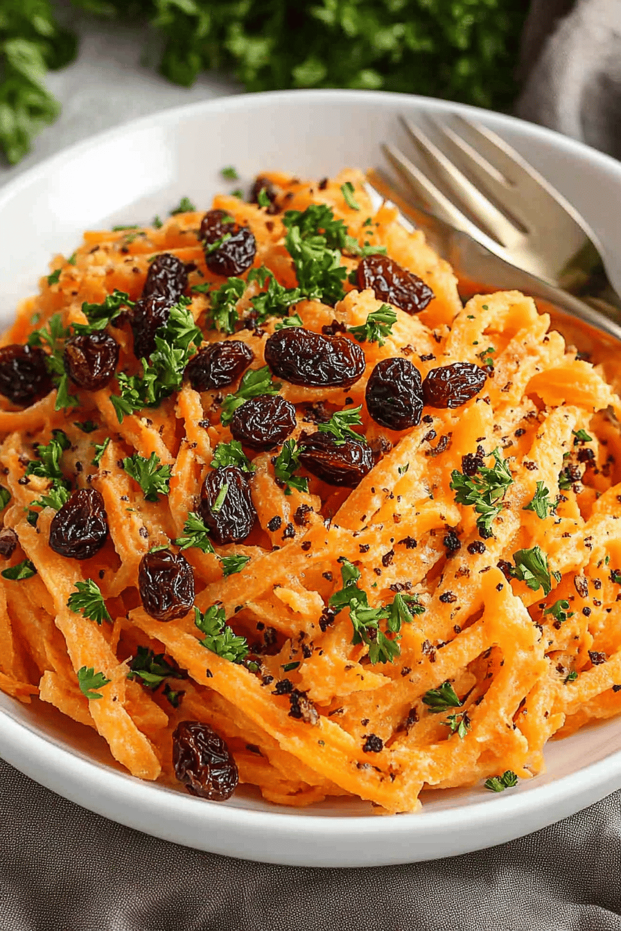 Easy Carrot Raisin Salad Recipe Final Dish Presentation