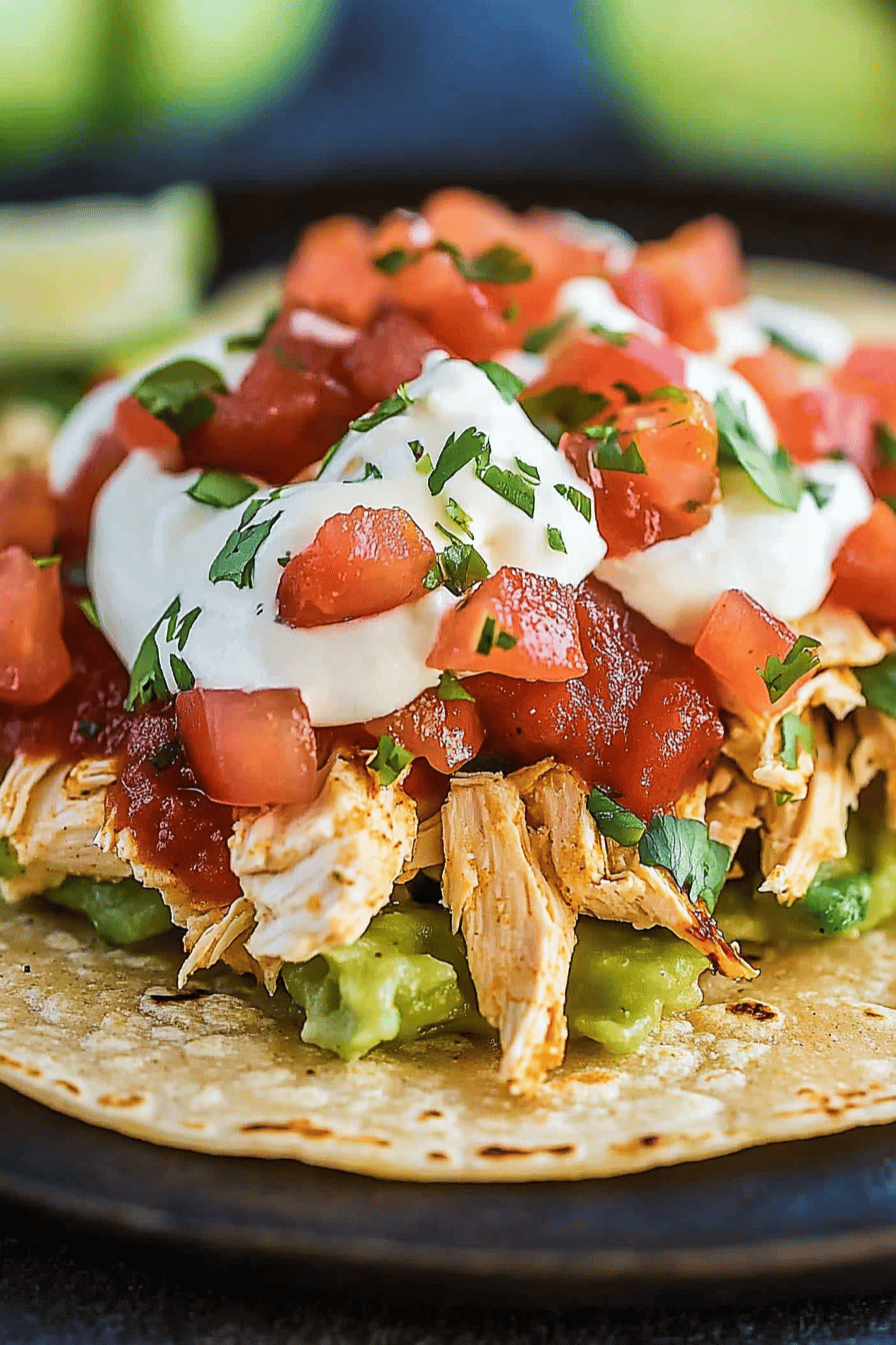 Easy Chicken Tostadas Recipe Final Dish Presentation