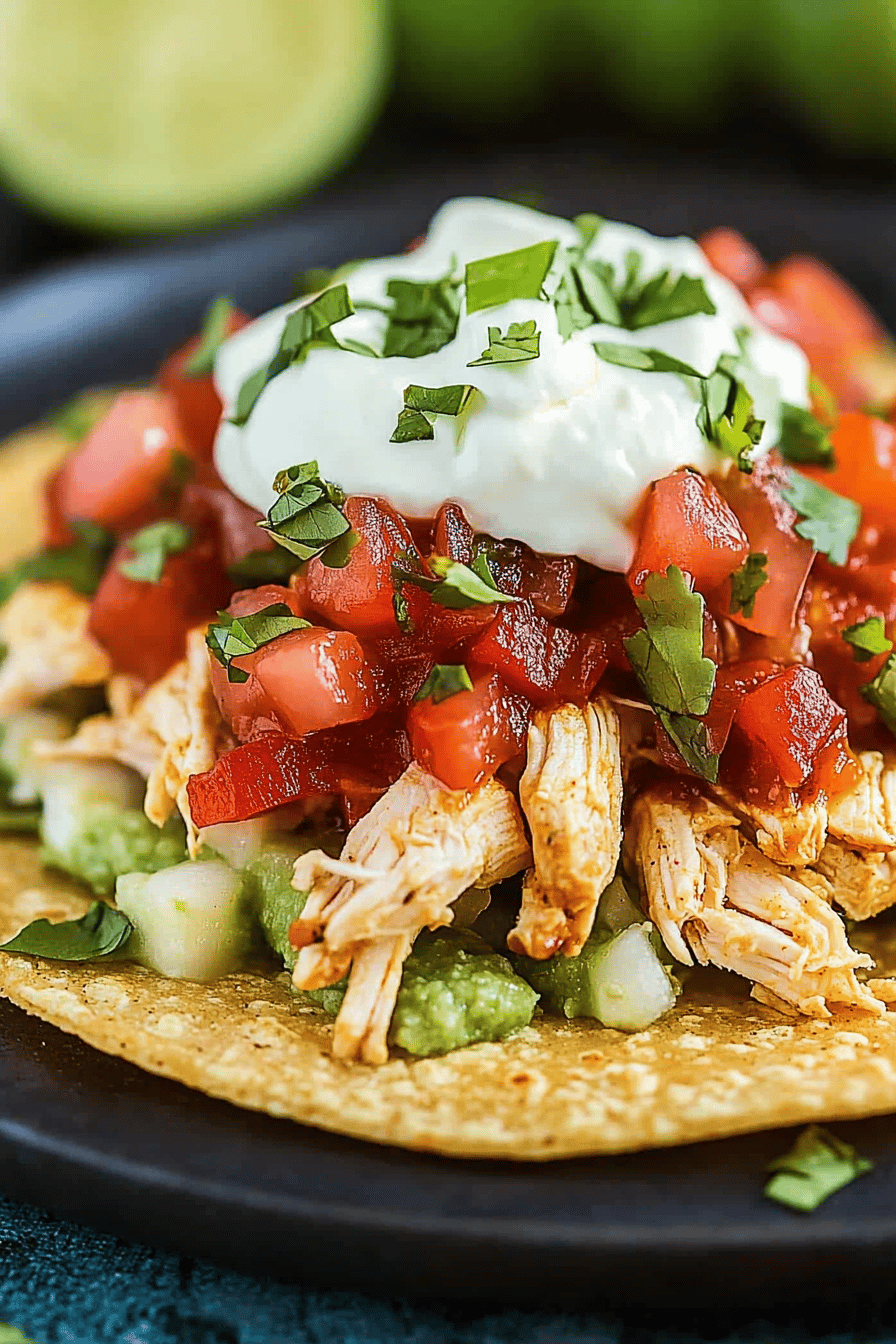Easy Chicken Tostadas Recipe Final Dish Presentation