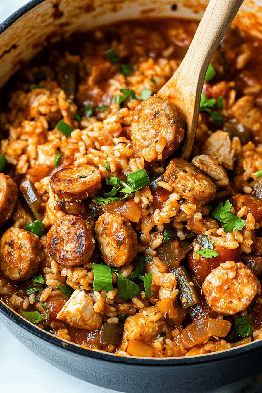 Easy Chicken and Sausage Jambalaya Recipe Final Dish Presentation