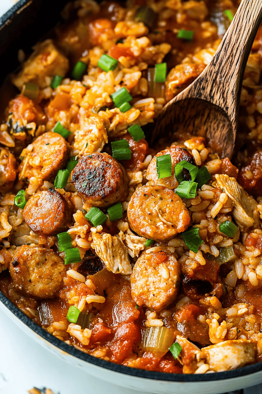 Easy Chicken and Sausage Jambalaya Recipe Final Dish Presentation