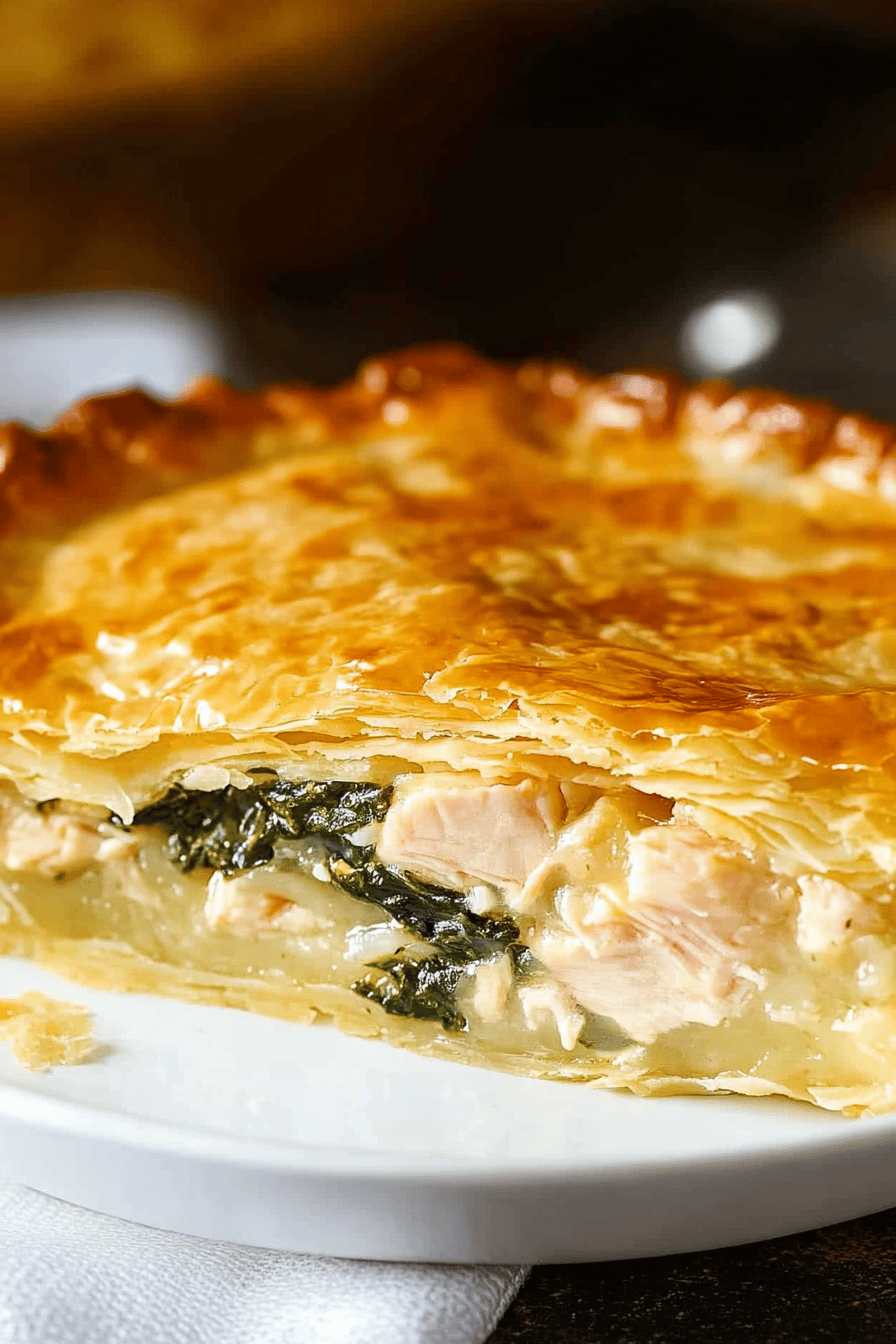 Easy Chicken and Spinach Pie Recipe Final Dish Presentation
