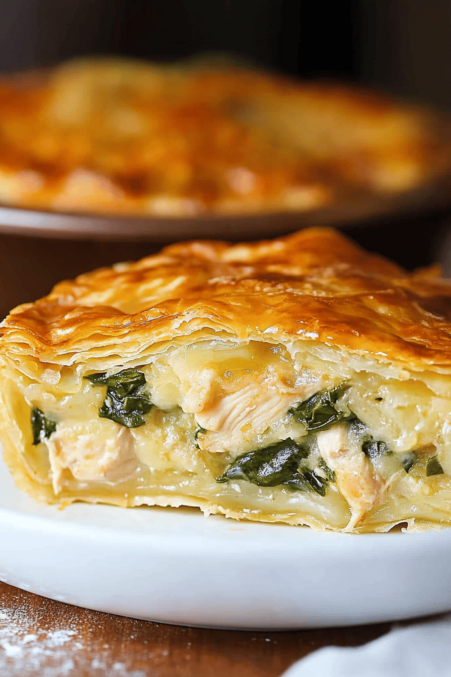 Easy Chicken and Spinach Pie Recipe Final Dish Presentation