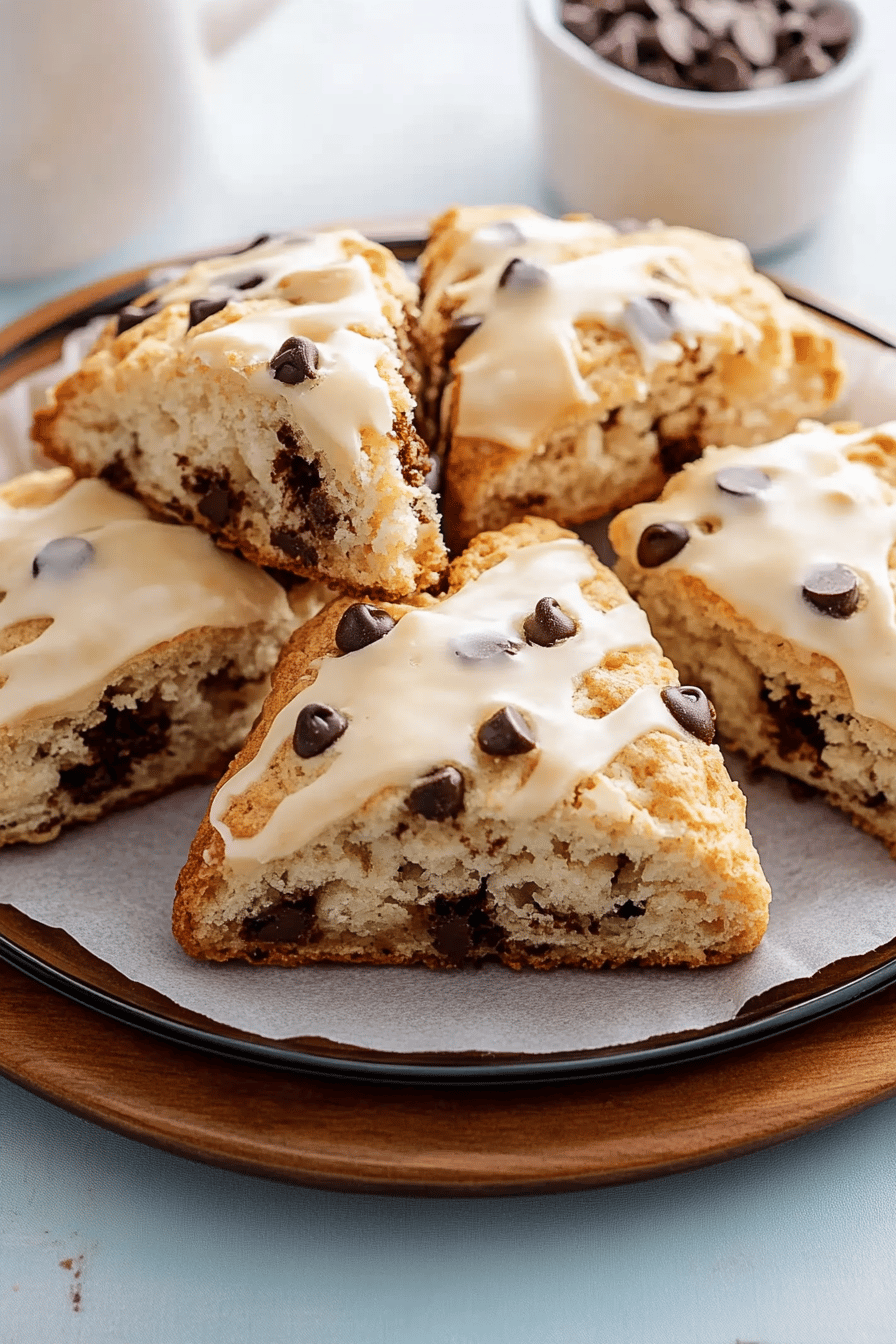 Easy Chocolate Chip Scones Recipe Final Dish Presentation