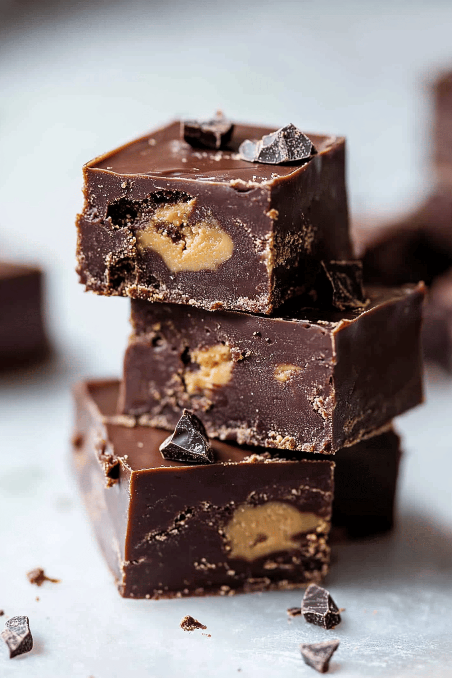 Easy Chocolate Peanut Butter Fudge Recipe Final Dish Presentation