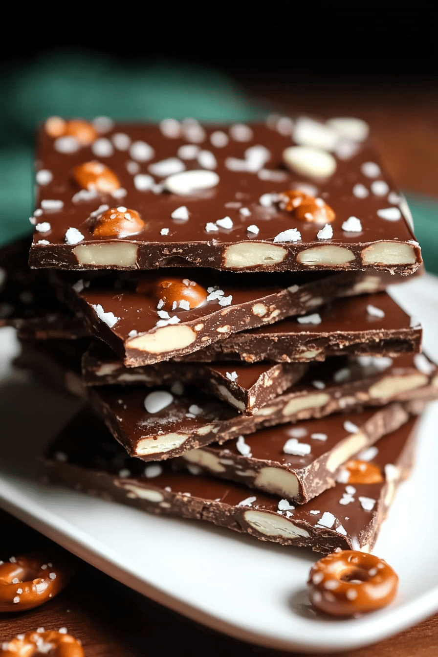 Easy Christmas Pretzel Bark Recipe Final Dish Presentation