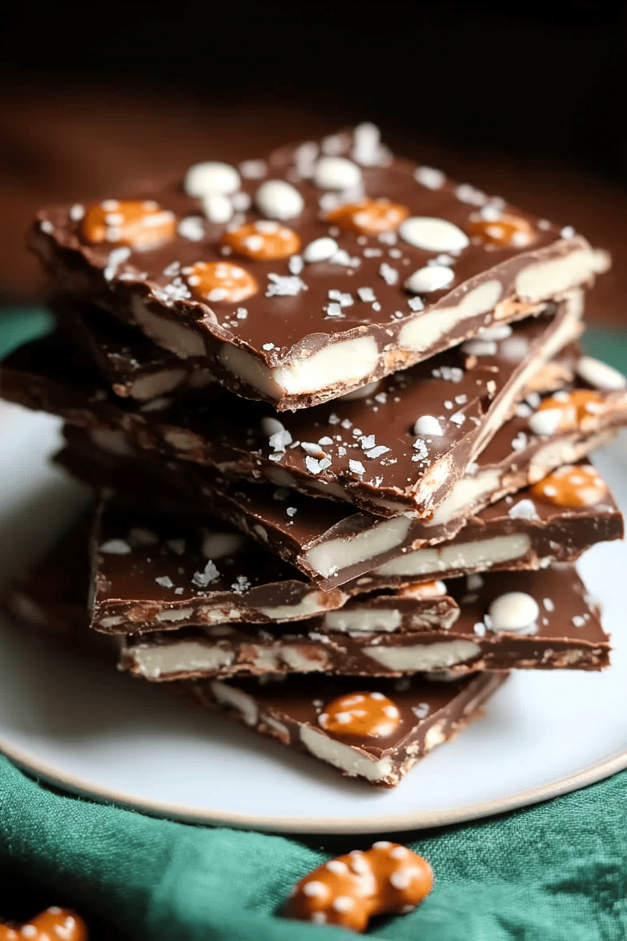 Easy Christmas Pretzel Bark Recipe ingredients