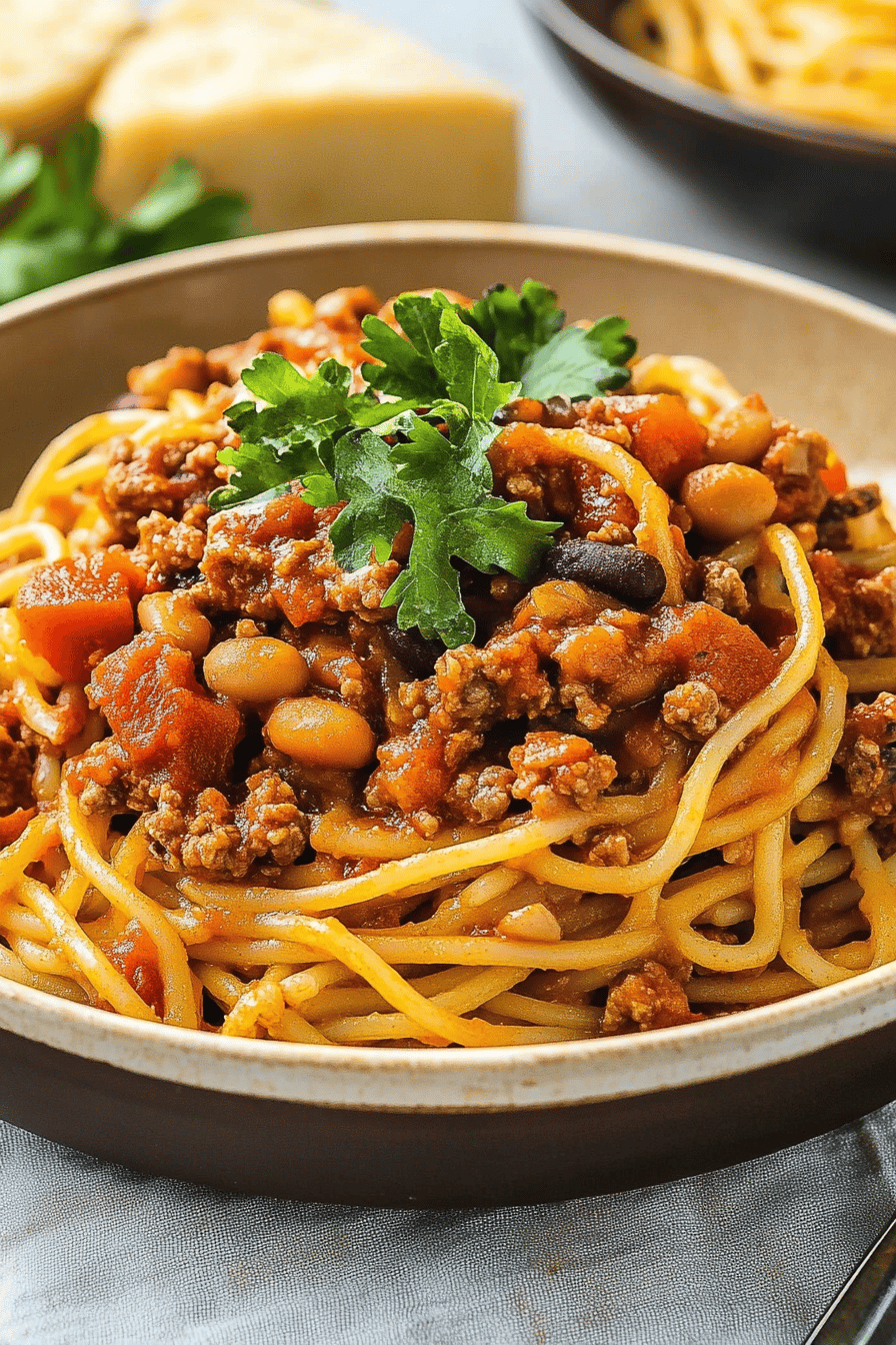Easy Cowboy Spaghetti Recipe Final Dish Presentation