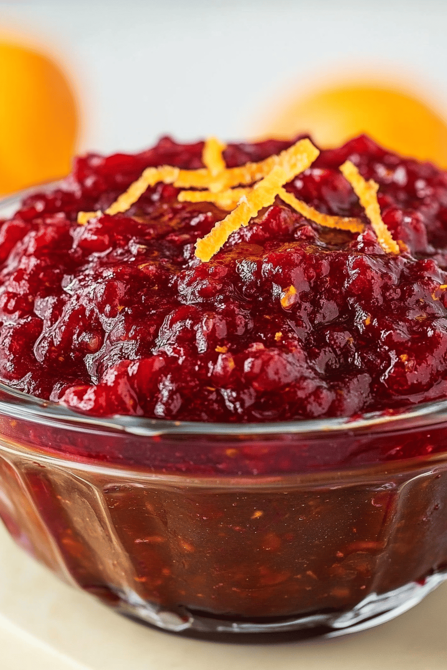 Easy Cranberry Orange Relish Recipe Final Dish Presentation