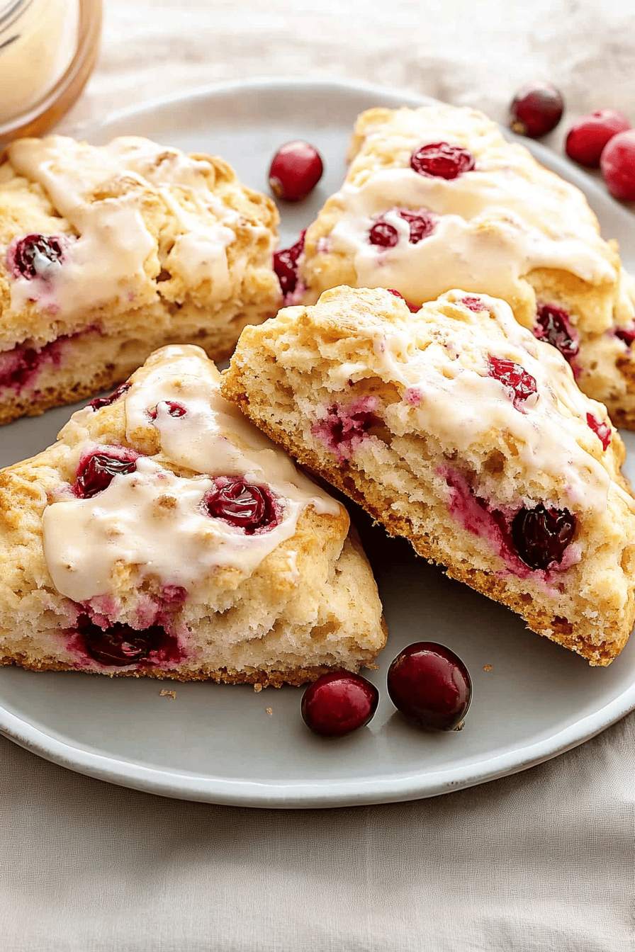 Easy Cranberry Orange Scones Recipe Final Dish Presentation