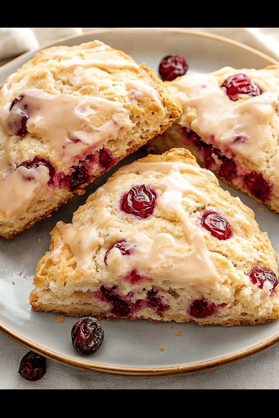 Easy Cranberry Orange Scones Recipe Final Dish Presentation