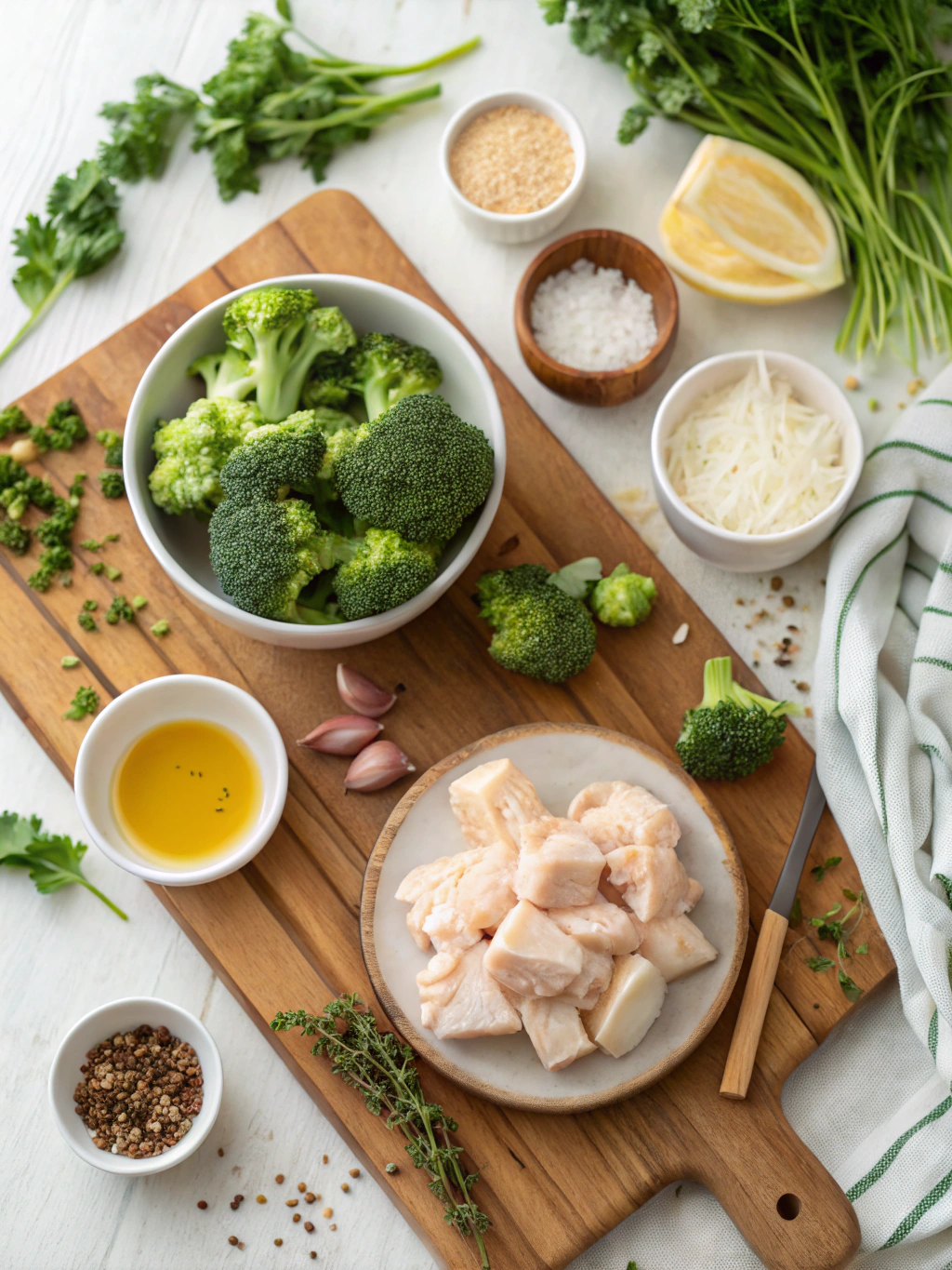 Easy Creamy Broccoli Chicken Alfredo Recipe ingredients
