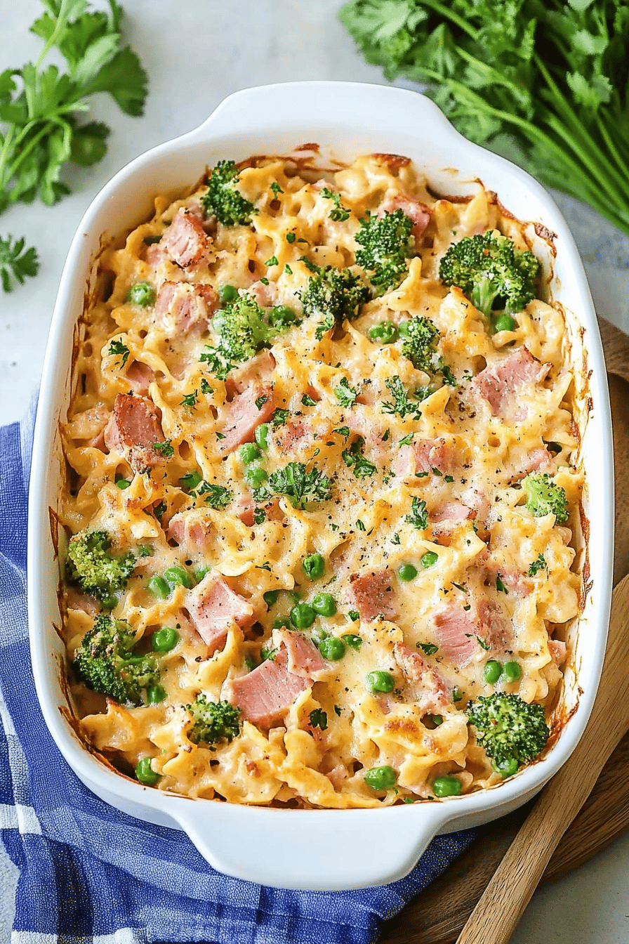 Easy Creamy Ham Casserole Recipe Final Dish Presentation