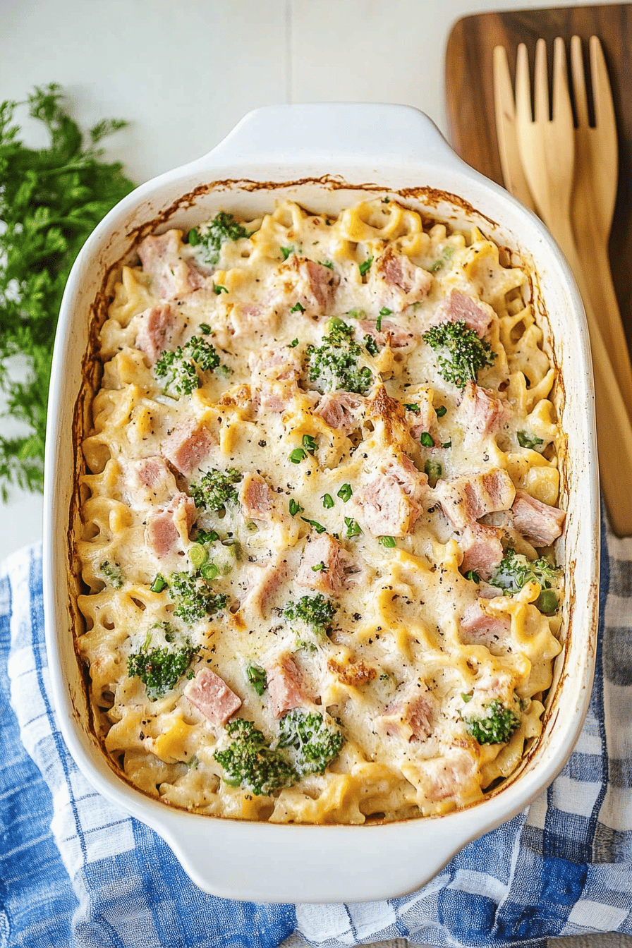 Easy Creamy Ham Casserole Recipe ingredients