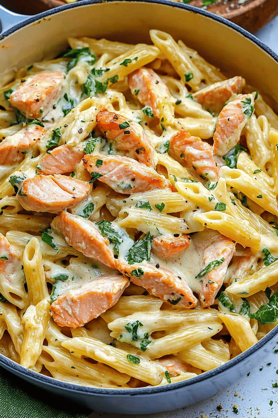 Easy Creamy Salmon Pasta Recipe ingredients