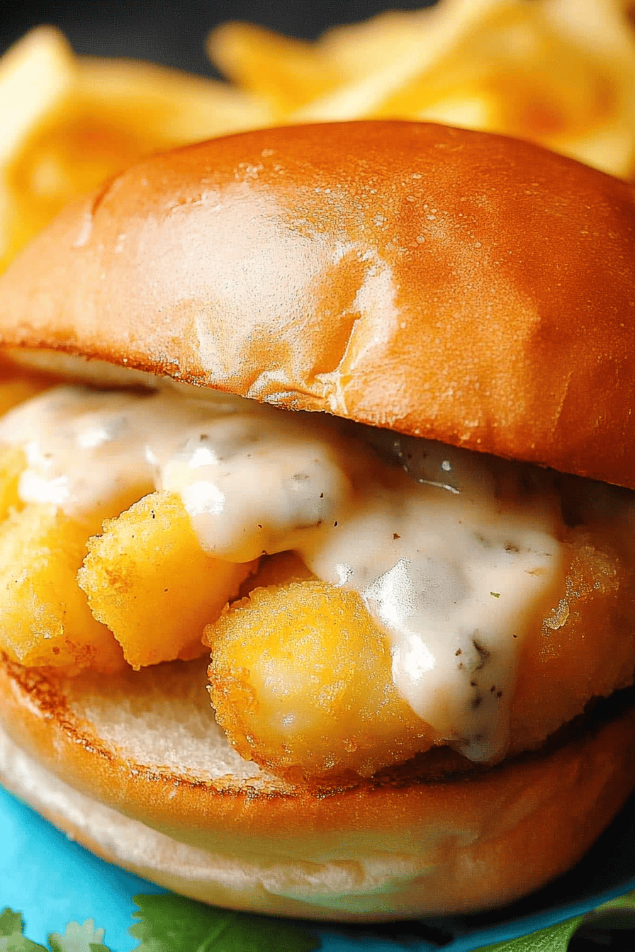 Easy Crispy Fish Sandwich Recipe Final Dish Presentation