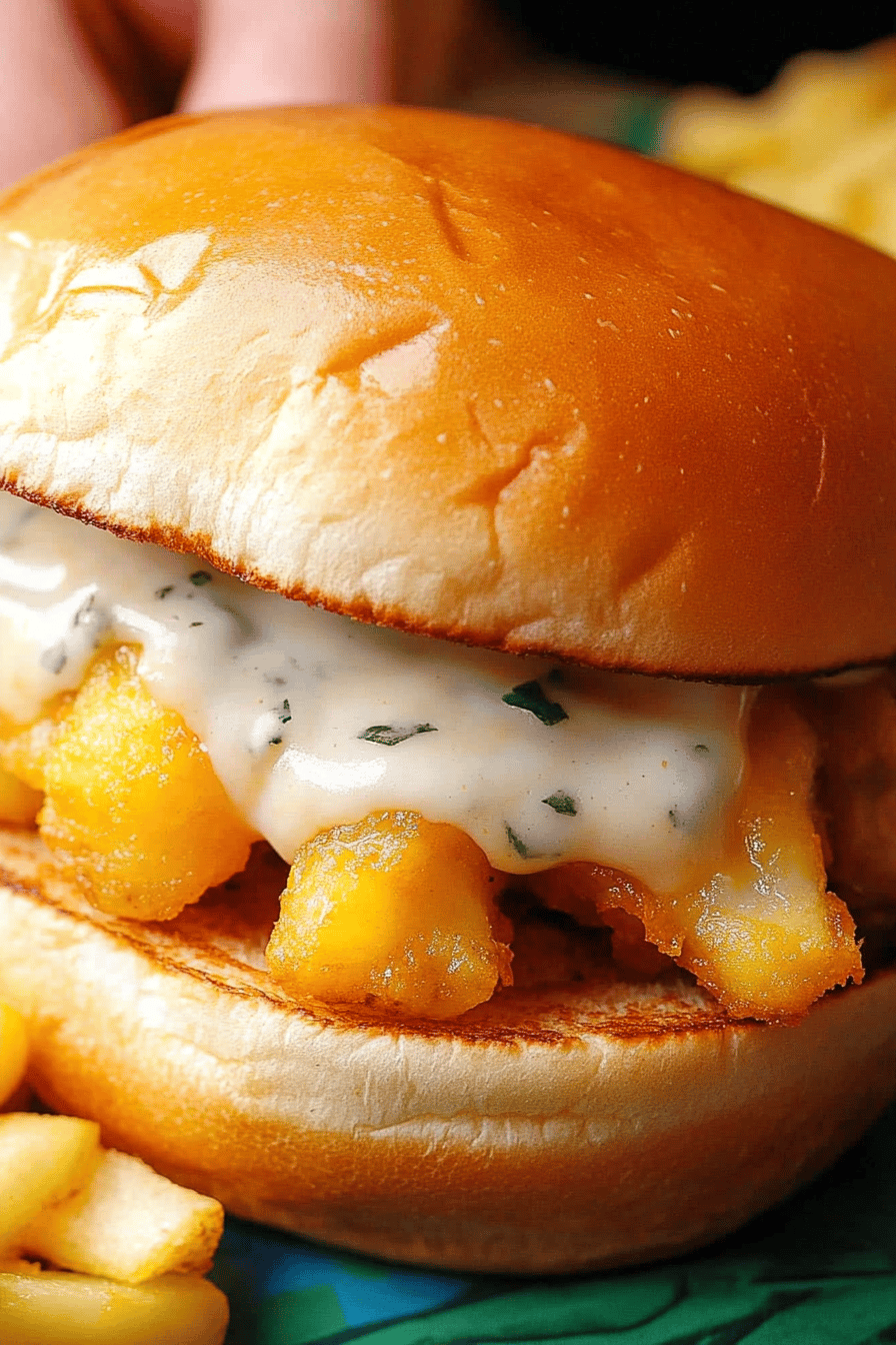 Easy Crispy Fish Sandwich Recipe Final Dish Presentation