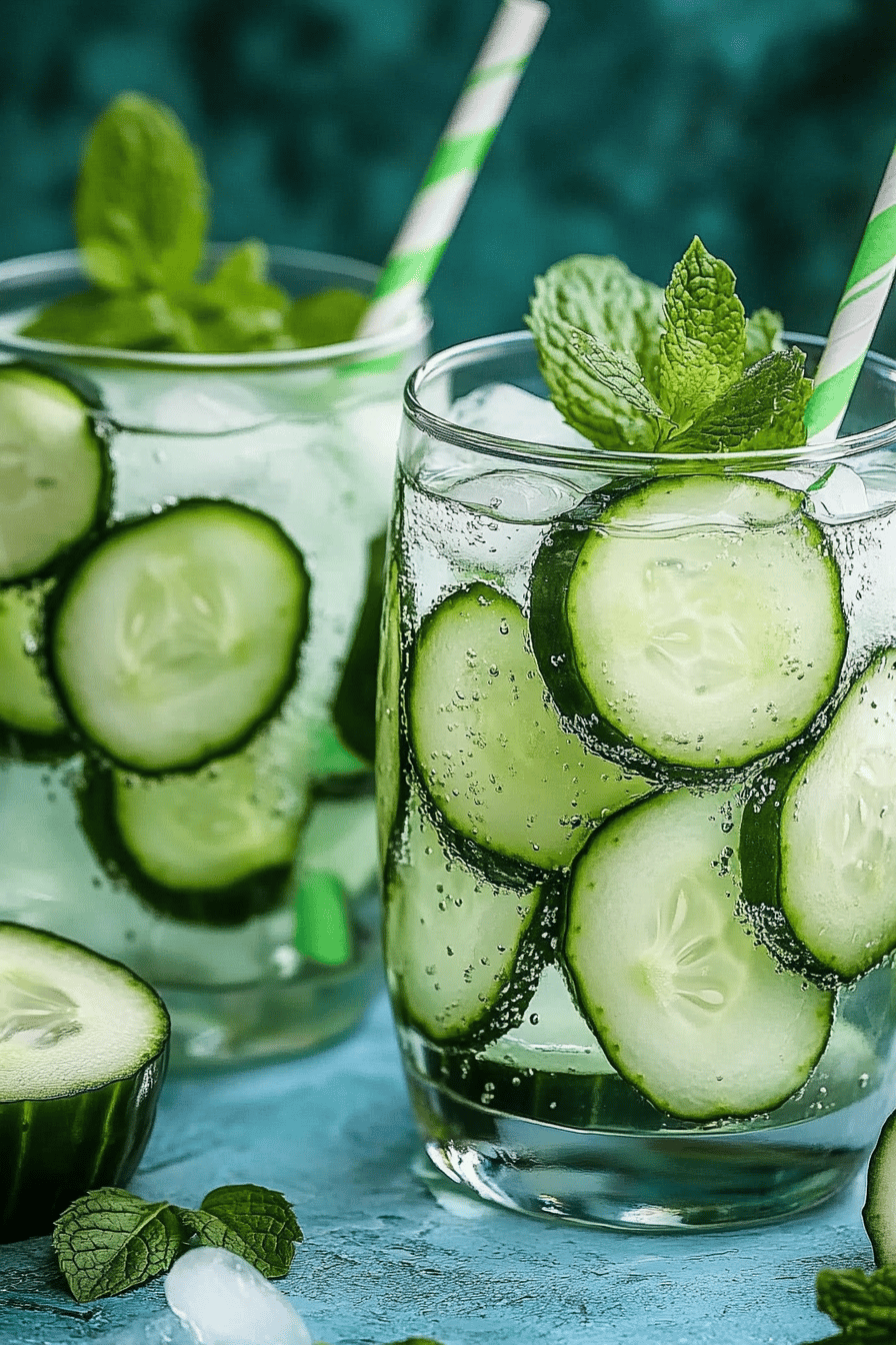 Easy Cucumber Water Recipe Final Dish Presentation