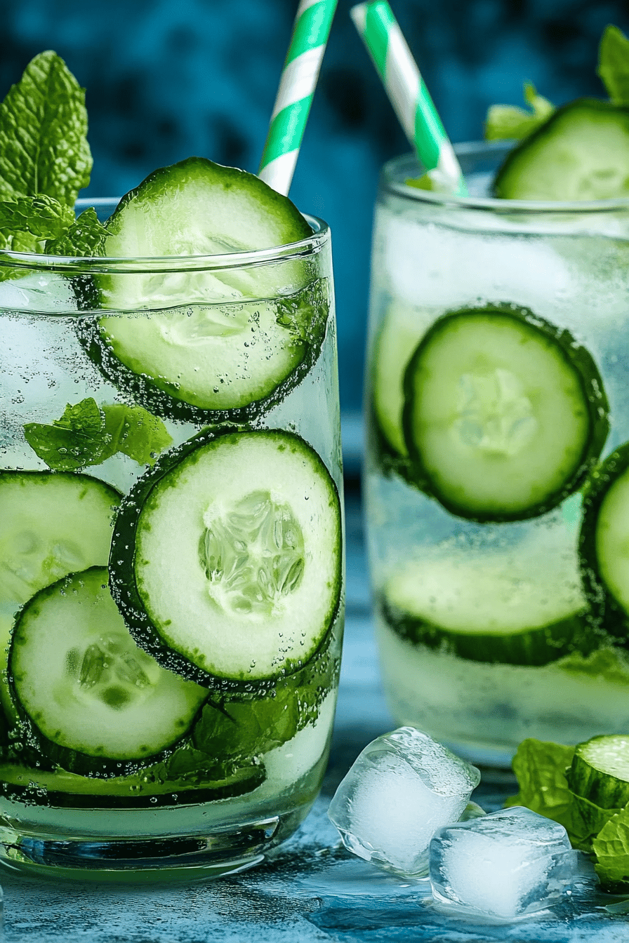 Easy Cucumber Water Recipe Final Dish Presentation