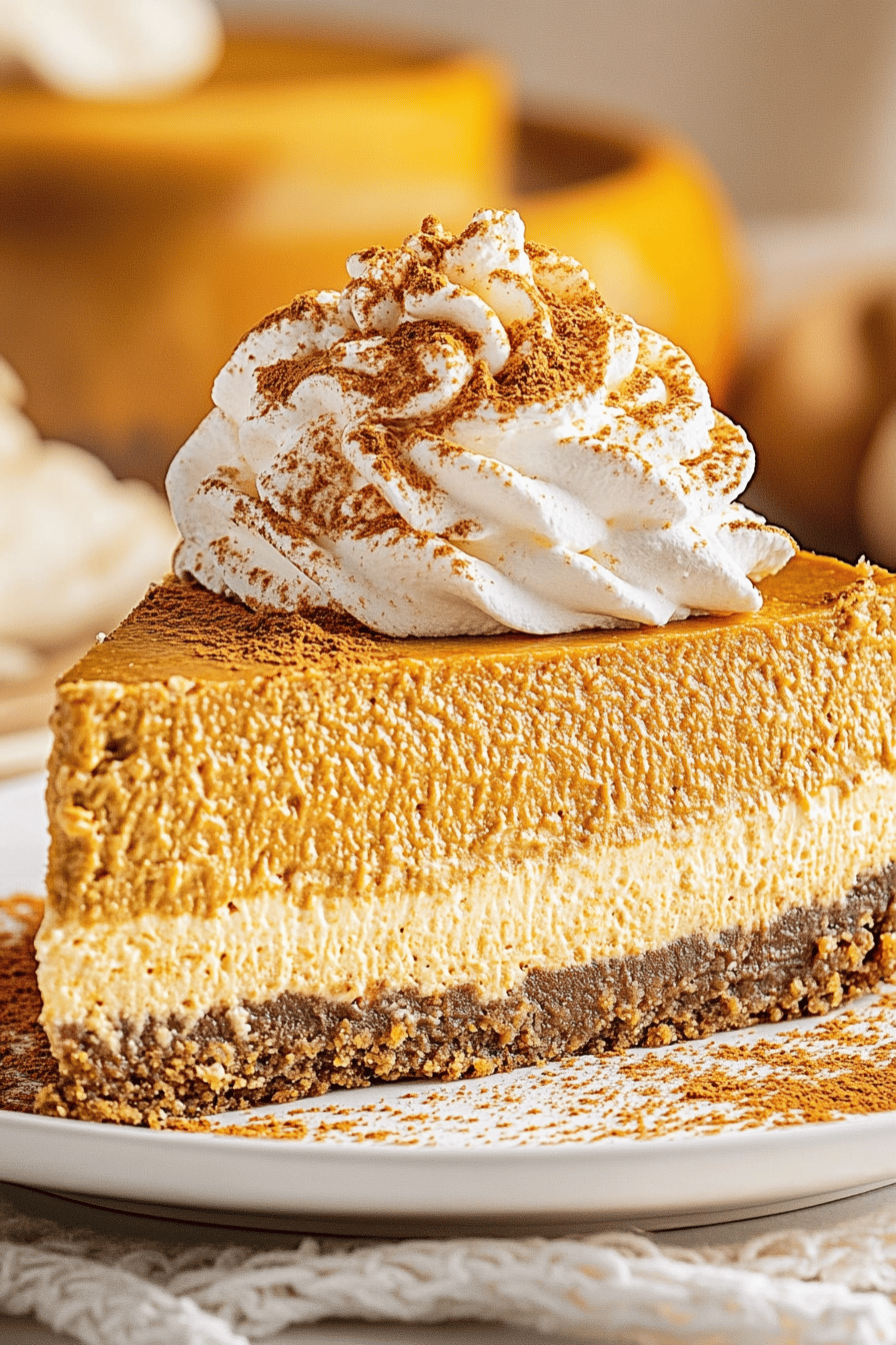 Easy & Delicious Pumpkin Cheesecake Recipe Final Dish Presentation