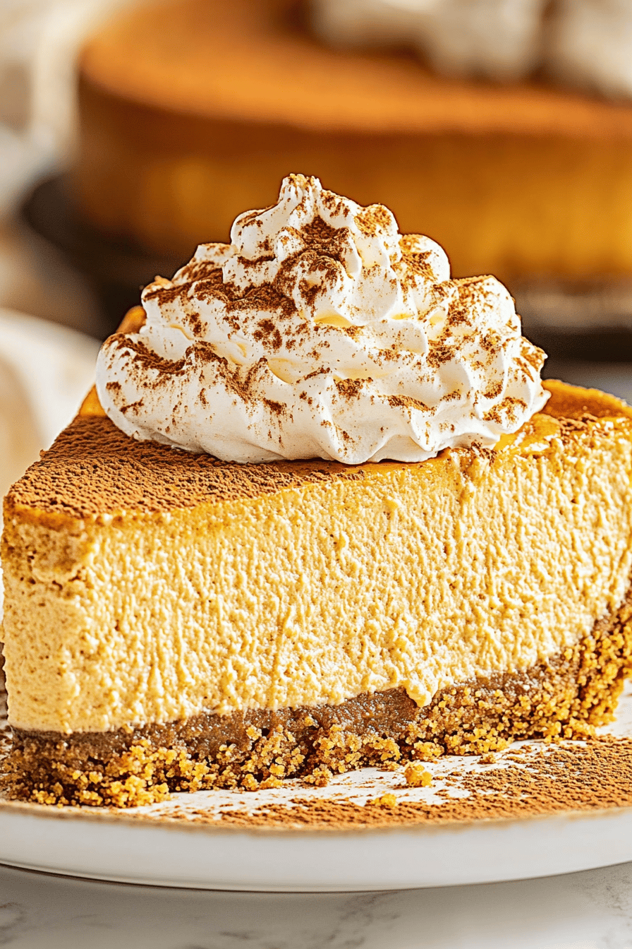 Easy & Delicious Pumpkin Cheesecake Recipe Final Dish Presentation