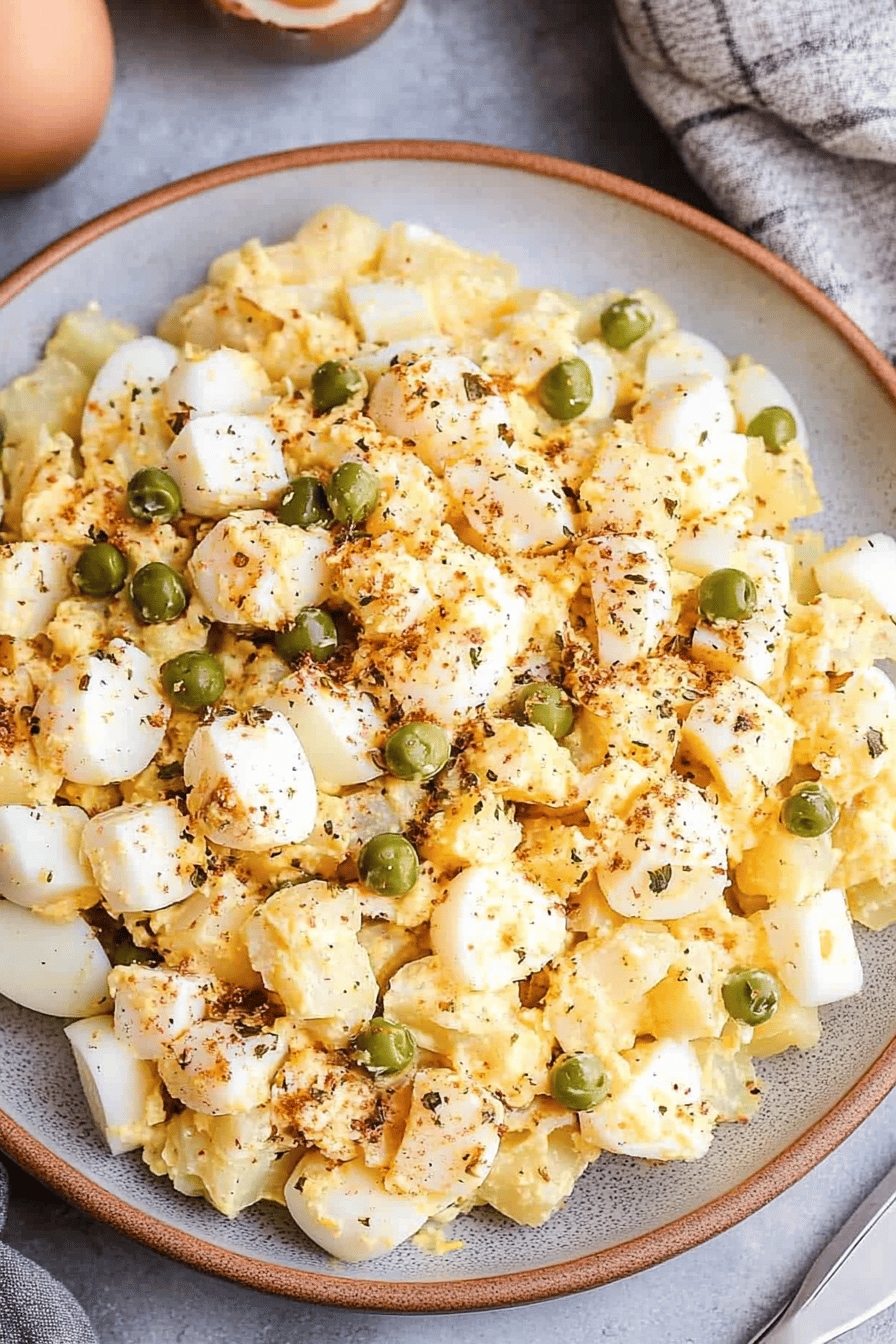 Easy Deviled Egg Potato Salad Recipe Final Dish Presentation