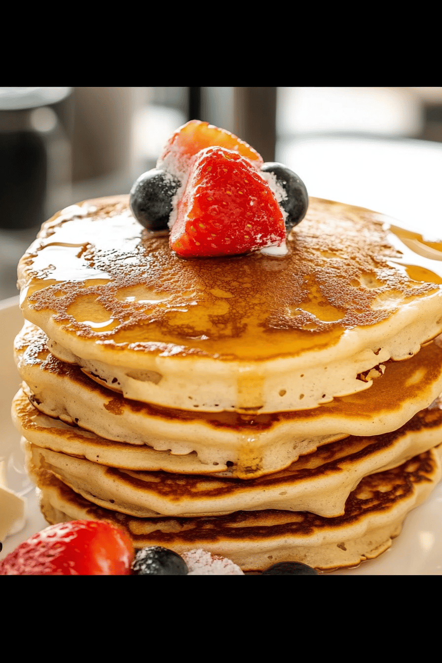 Easy Fluffy Pancakes Recipe Final Dish Presentation