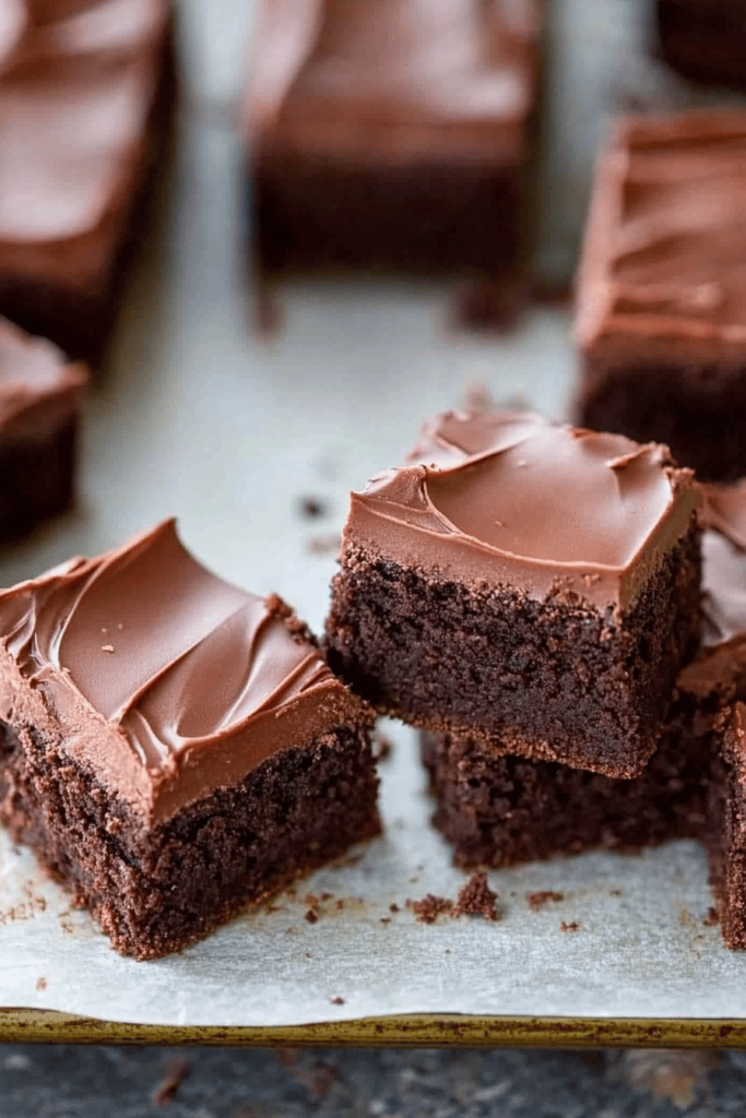 Easy Fudge Iced Brownies Recipe