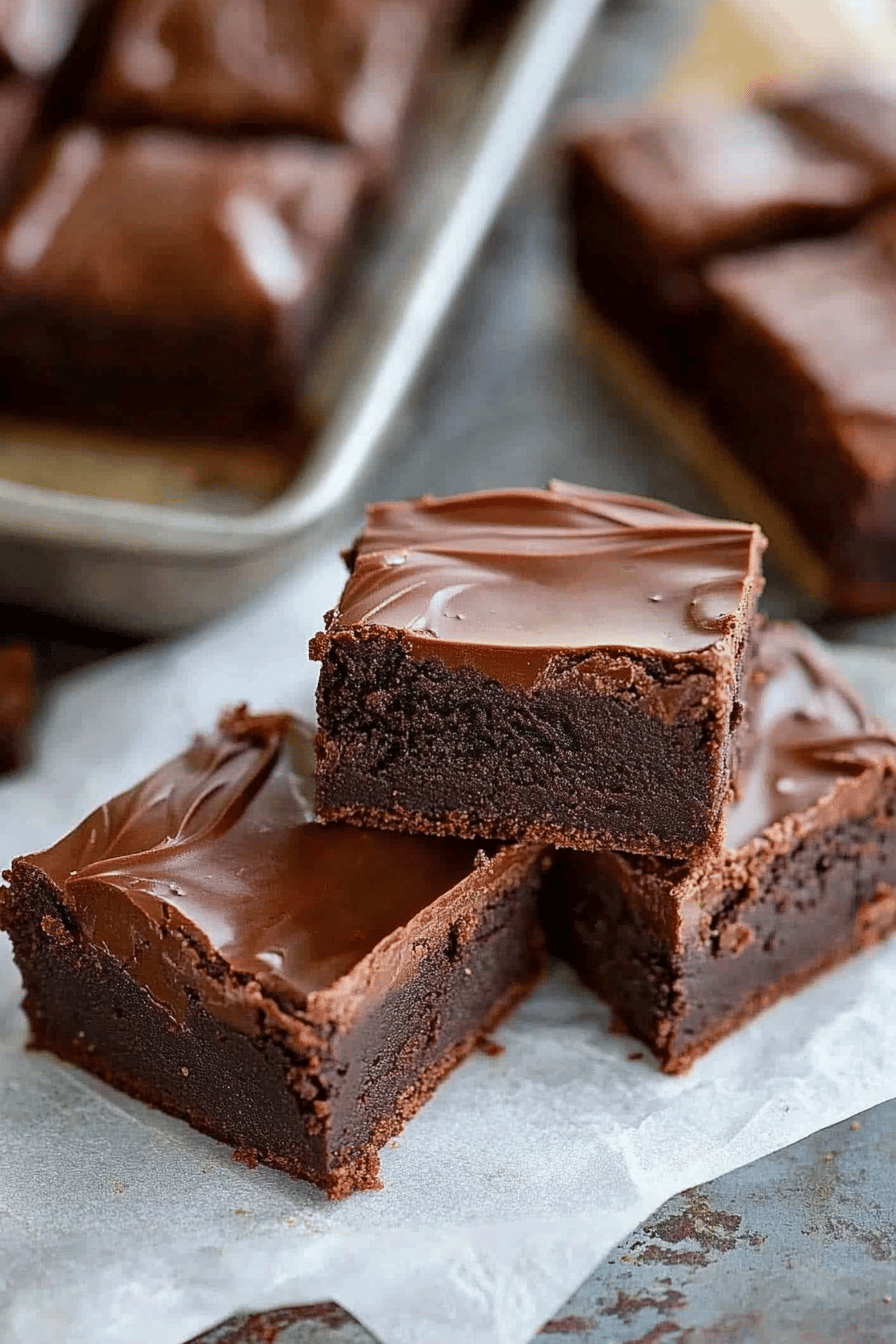 Easy Fudge Iced Brownies Recipe ingredients