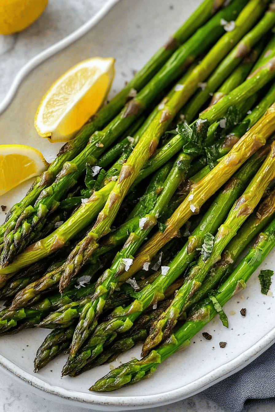 Easy Garlic Lemon Asparagus Recipe Final Dish Presentation