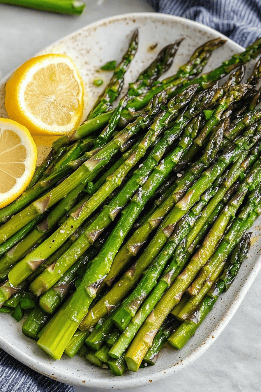 Easy Garlic Lemon Asparagus Recipe Final Dish Presentation
