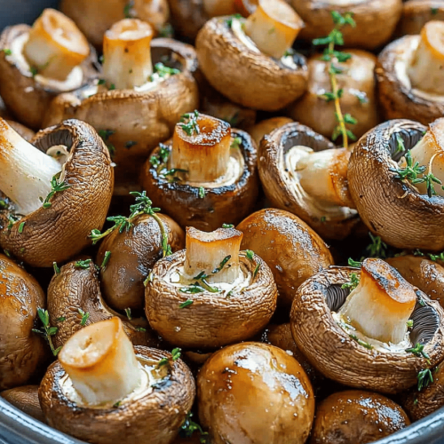 Easy Garlic Roasted Mushrooms Recipe