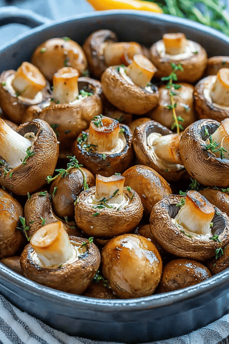 Easy Garlic Roasted Mushrooms Recipe