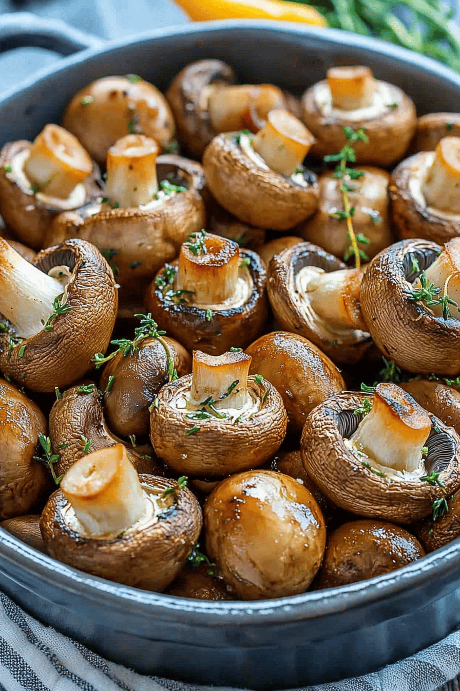 Easy Garlic Roasted Mushrooms Recipe