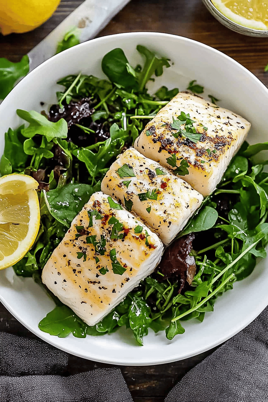 Easy Grilled Halibut Recipe Final Dish Presentation