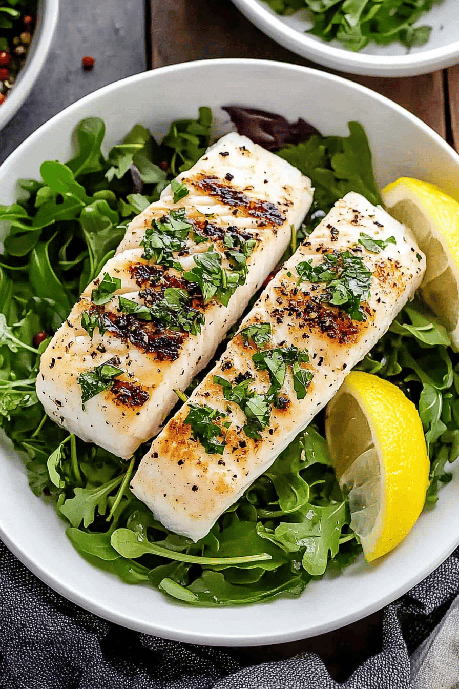Easy Grilled Halibut Recipe Final Dish Presentation